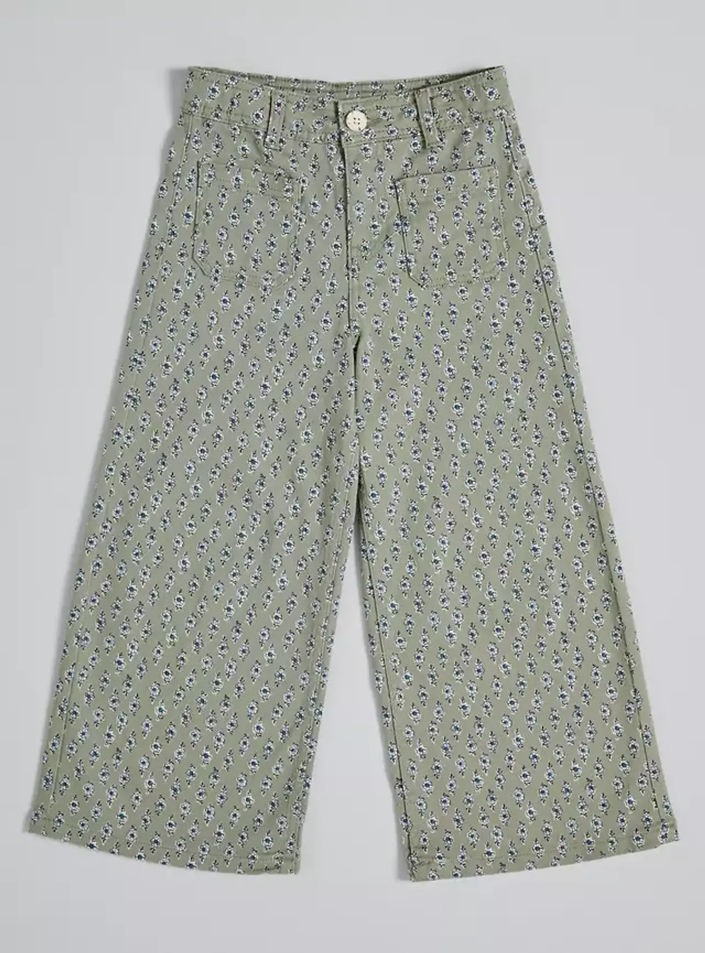 Pantalón Estampado Floral en Constraste 2