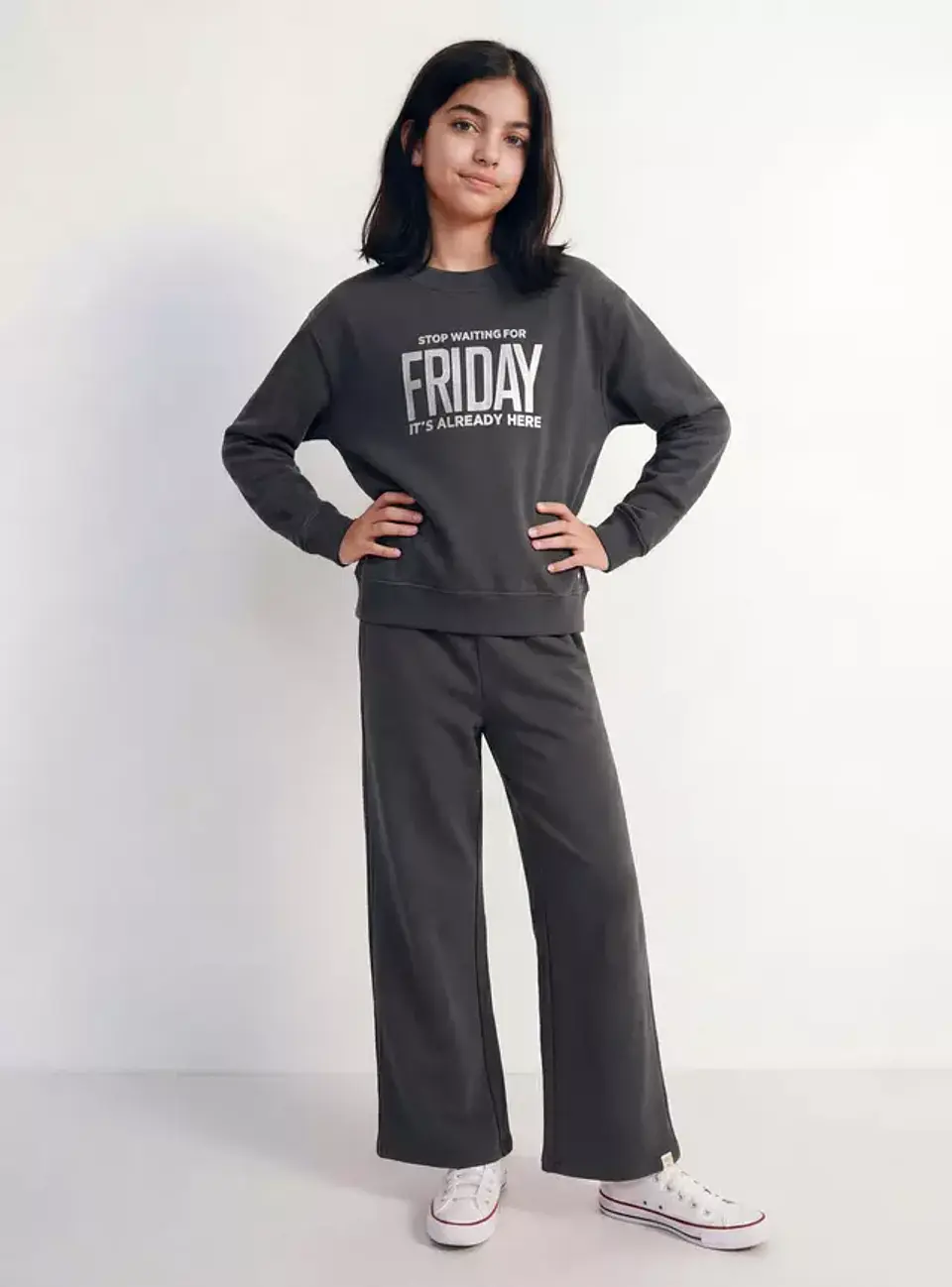 Pantalón de Buzo Básico Wide Leg 2