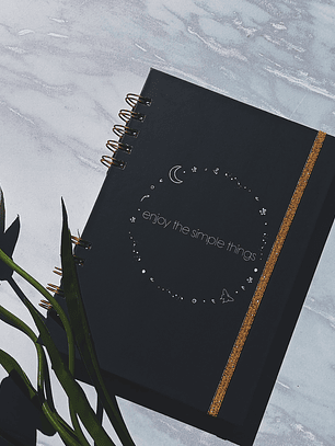 Cuaderno A5 (Tapa Dura) Enjoy the simple things - 100 hojas cuadros