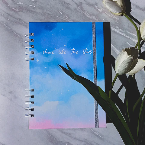 Cuaderno A5 (Tapa Dura) Shine like the stars - 100 hojas cuadros