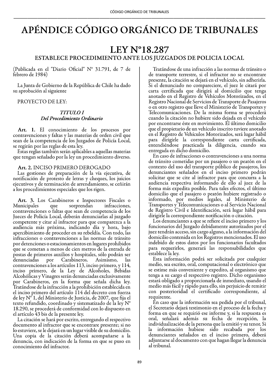 Código Orgánico de Tribunales + Apéndice (Tapa Dura Carta) 3