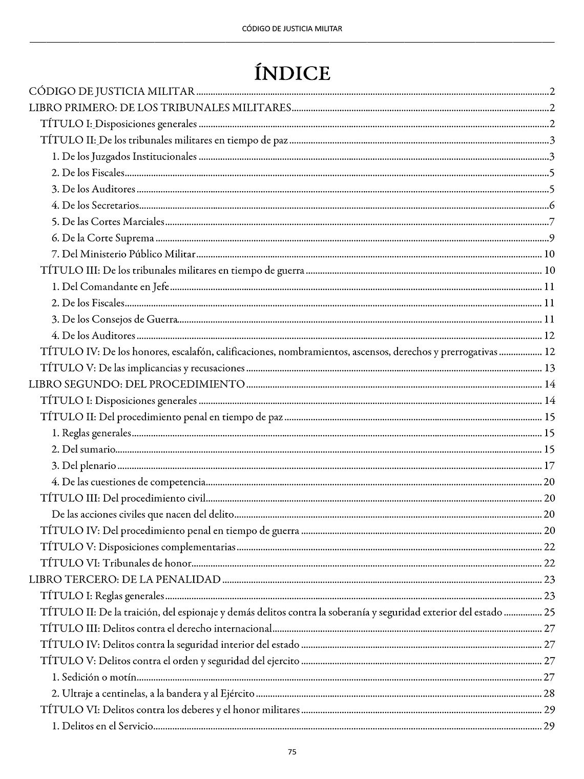Código de Justicia Militar (Tapa Termolaminada Carta)  3