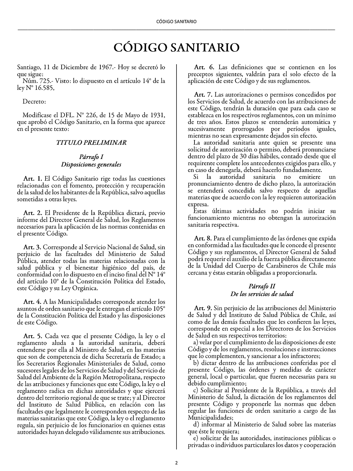 Código Sanitario (Tapa Termolaminada Carta)  2