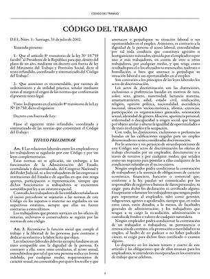 Código del Trabajo (Tapa Termolaminada Carta) 