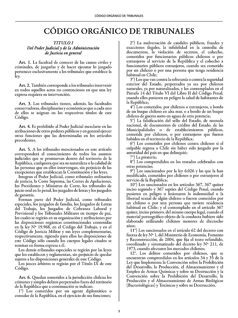 Código Orgánico de Tribunales (Tapa Termolaminada Carta) 2