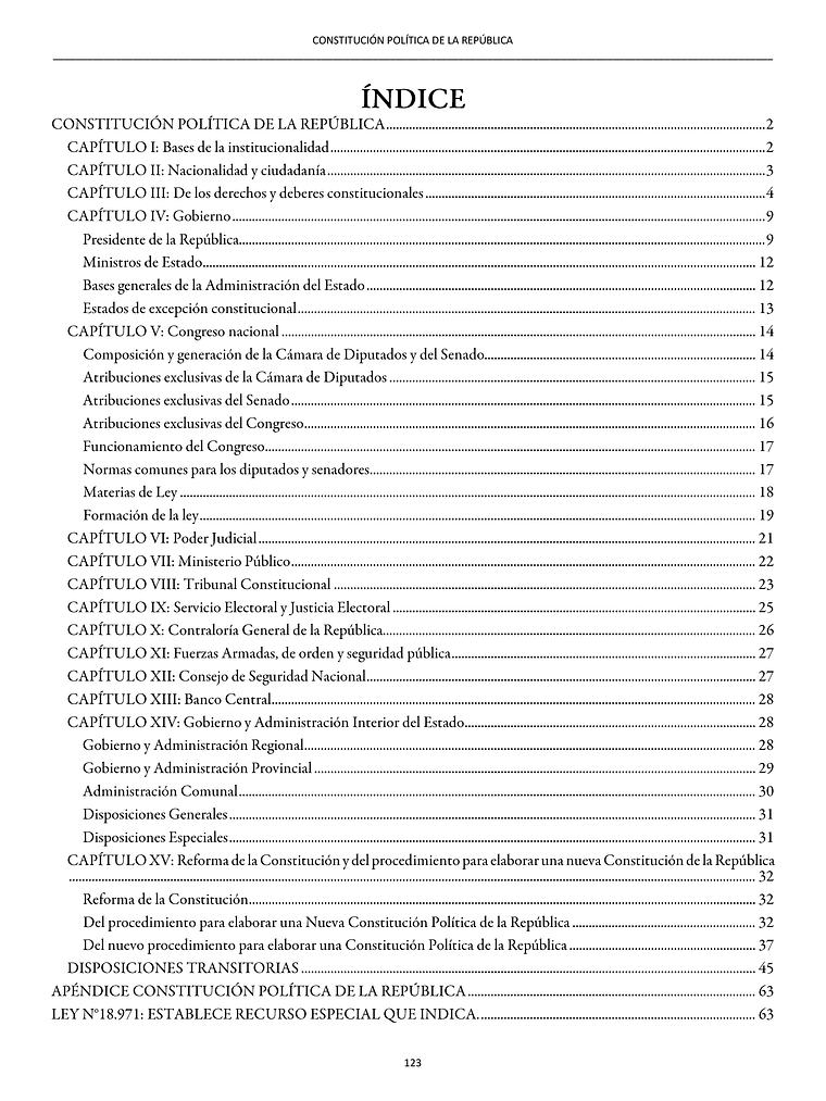 Constitución Política de la República (Tapa Termolaminada Carta)  3
