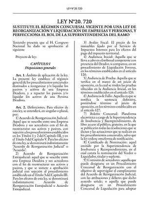 Ley N°20.720 (Tapa Dura A5) 