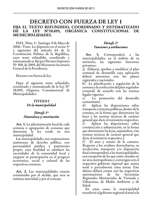 DFL 1 - Ley N°18.695 (Tapa Dura A5) 