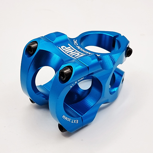 TEE WHIP ALEACION CNC LARGO 35MM CLAMP 31.8 AZUL DISPLAY WHIP