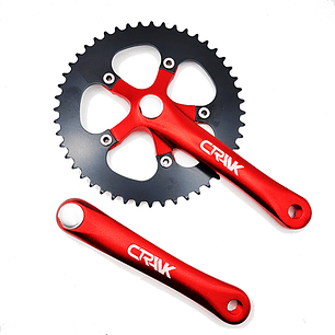 Volante Crank aluminio 48T X 170 MM ROJO CRANK