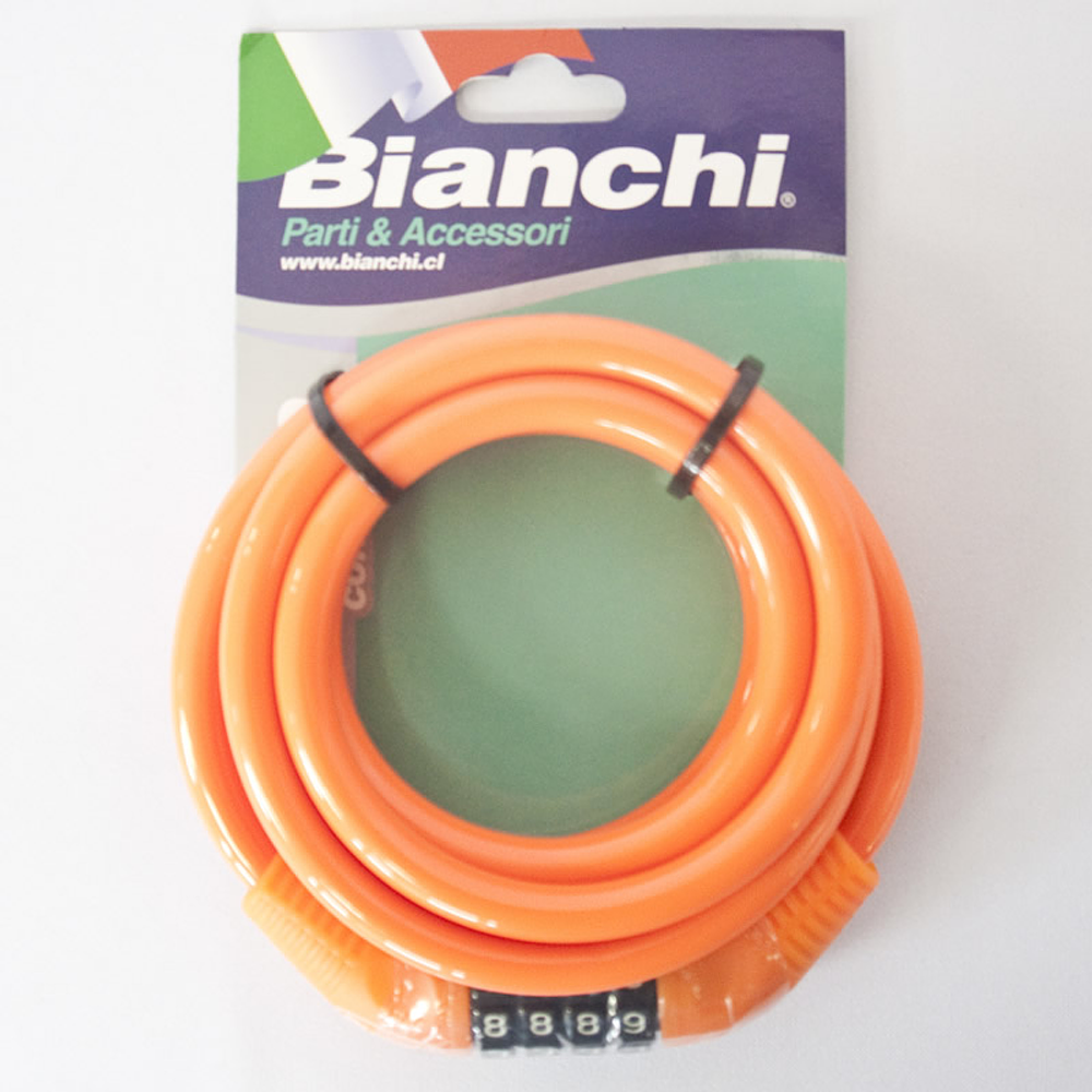 Candado Bianchi 422 10X1800 Neon Orange C/Clave Intercamb Display BIANCHI