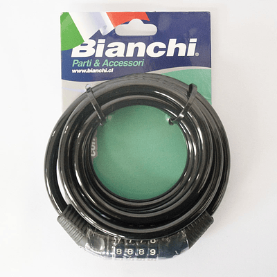 Candado Bianchi 422 10X1800 Negro C/Clave Intercambiable Display BIANCHI
