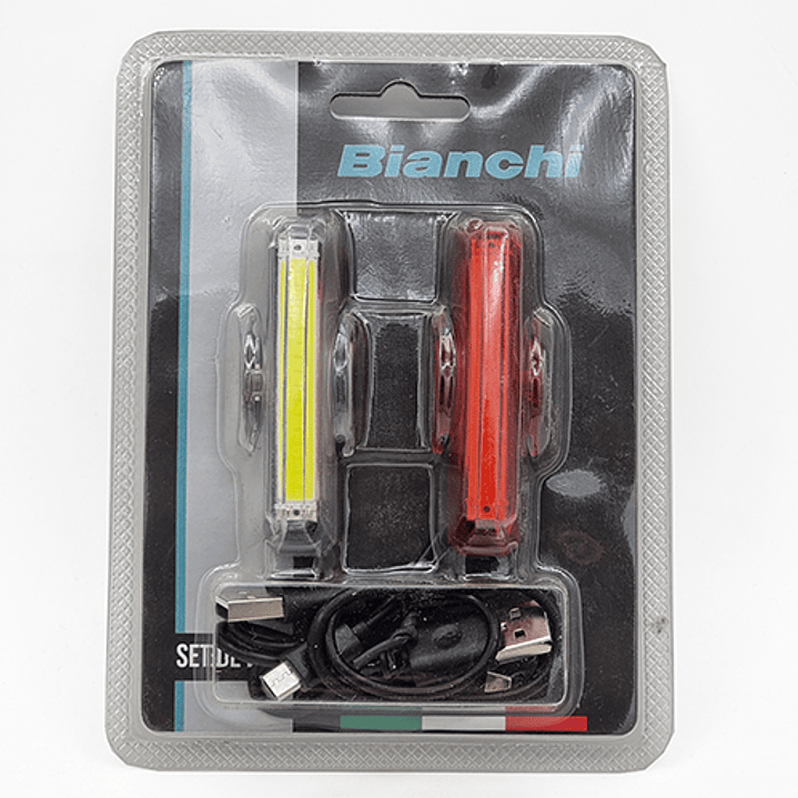 SET BIANCHI LUCES RECARGABLES USB 6102 BIANCHI