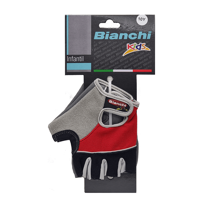 GUANTE BIANCHI GEL NIÑOS ROJO/GRIS T/10 BIANCHI