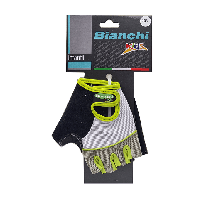 Guante Bianchi Gel Niños Gris/Pistacho T/10