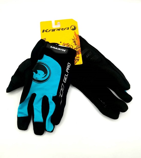 GUANTE KAPRA LOGO BLACK/CYAN T/S KAPRA