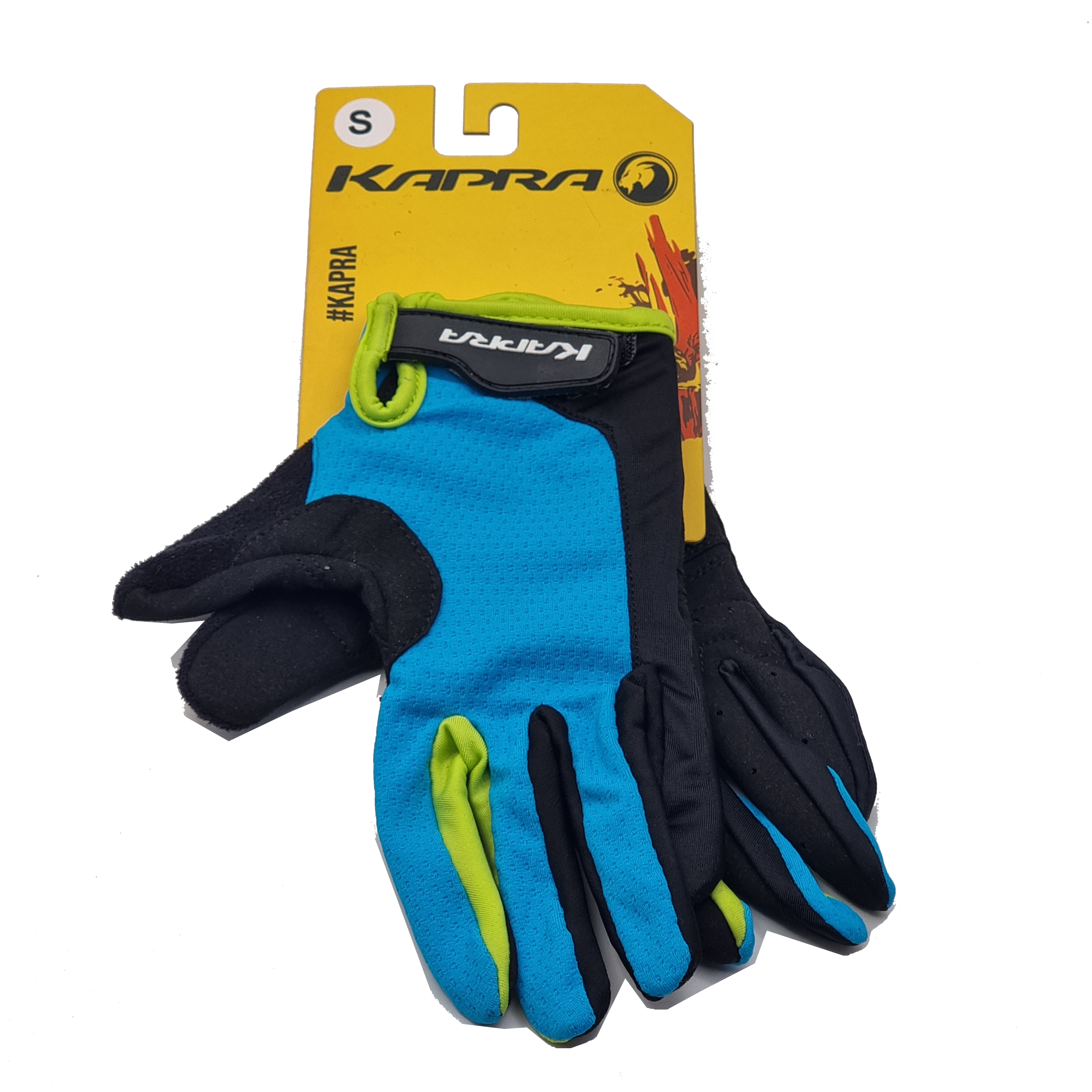 GUANTE KAPRA FULL FINGER CYAN/YELLOW T/S