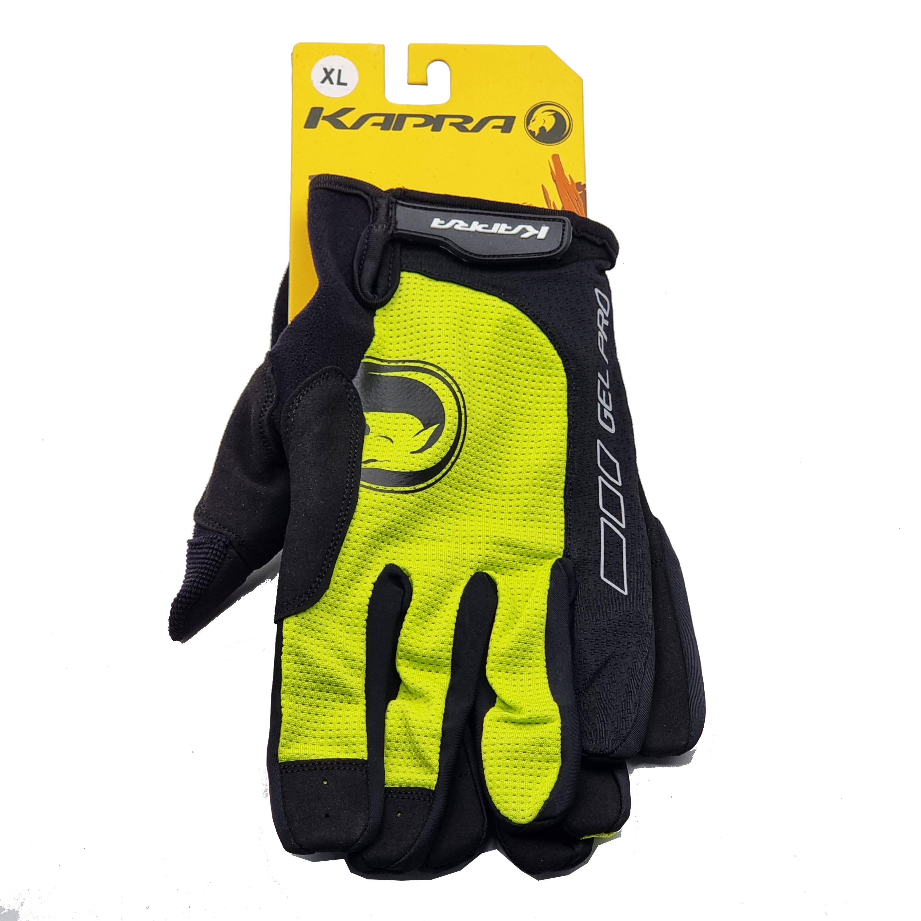 GUANTE KAPRA LOGO BLACK/YELLOW T/XL KAPRA