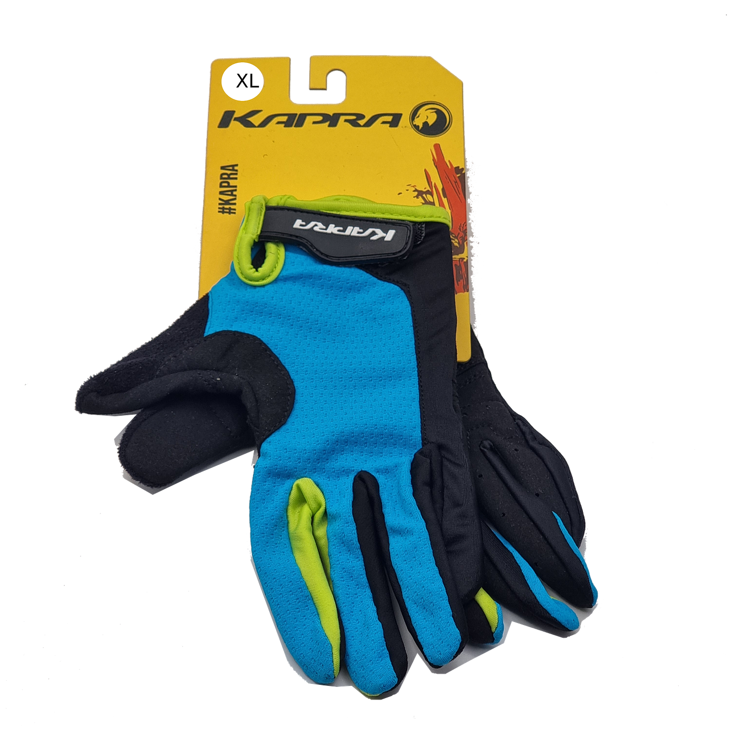 GUANTE KAPRA FULL FINGER CYAN/YELLOW T/XL KAPRA