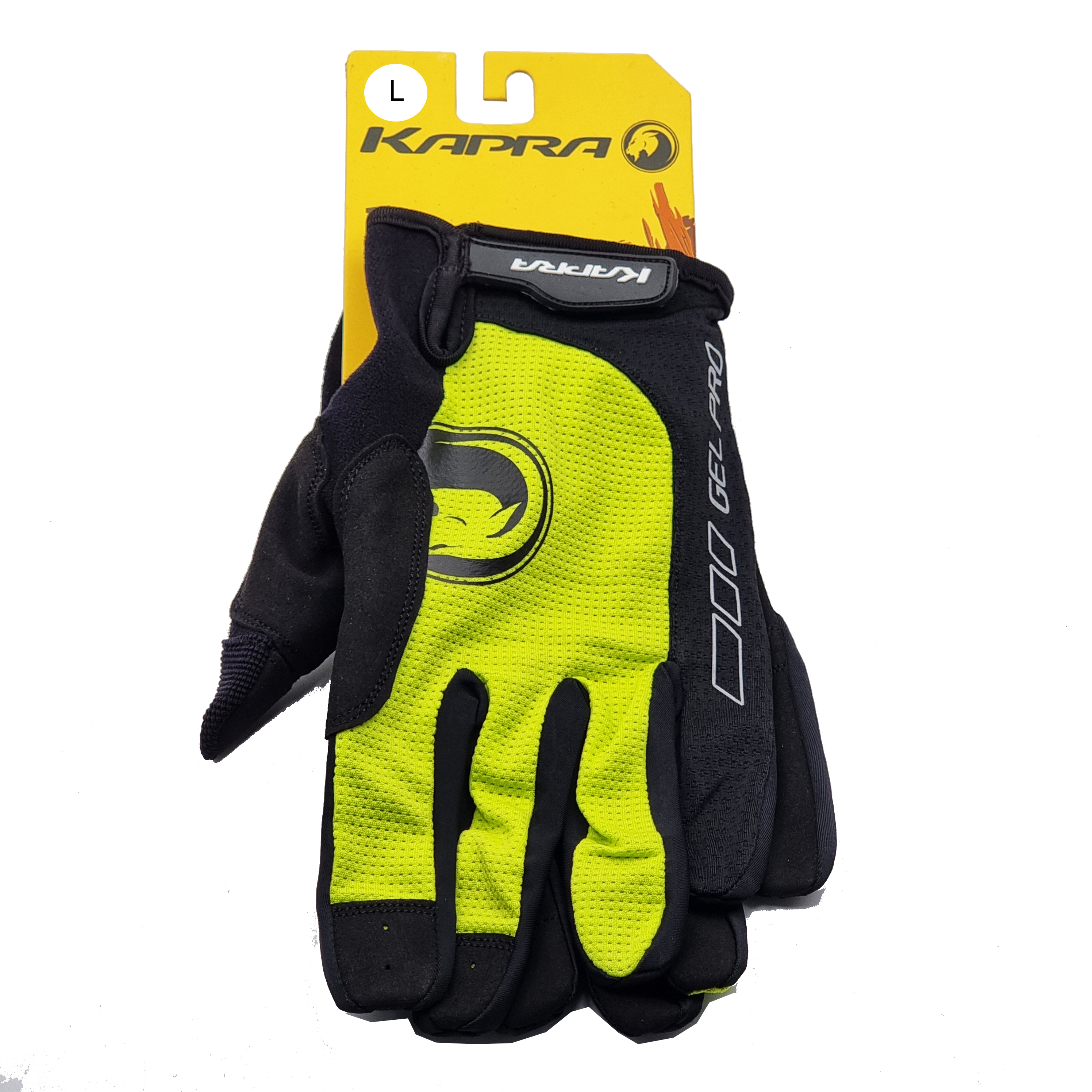GUANTE KAPRA LOGO BLACK/YELLOW T/L KAPRA