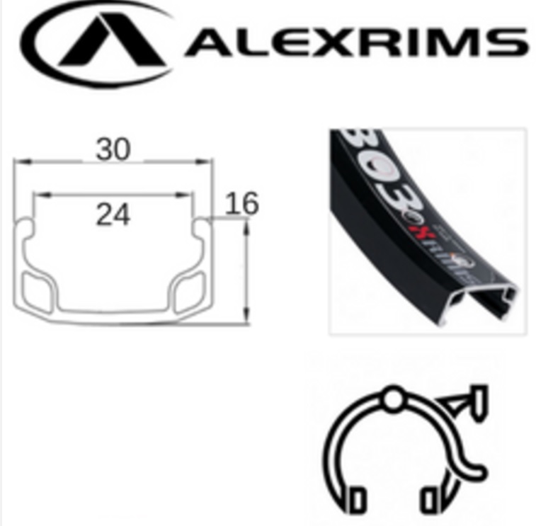 Llanta Alex Aluminio 20X1.95 G303 48H A/V Negra