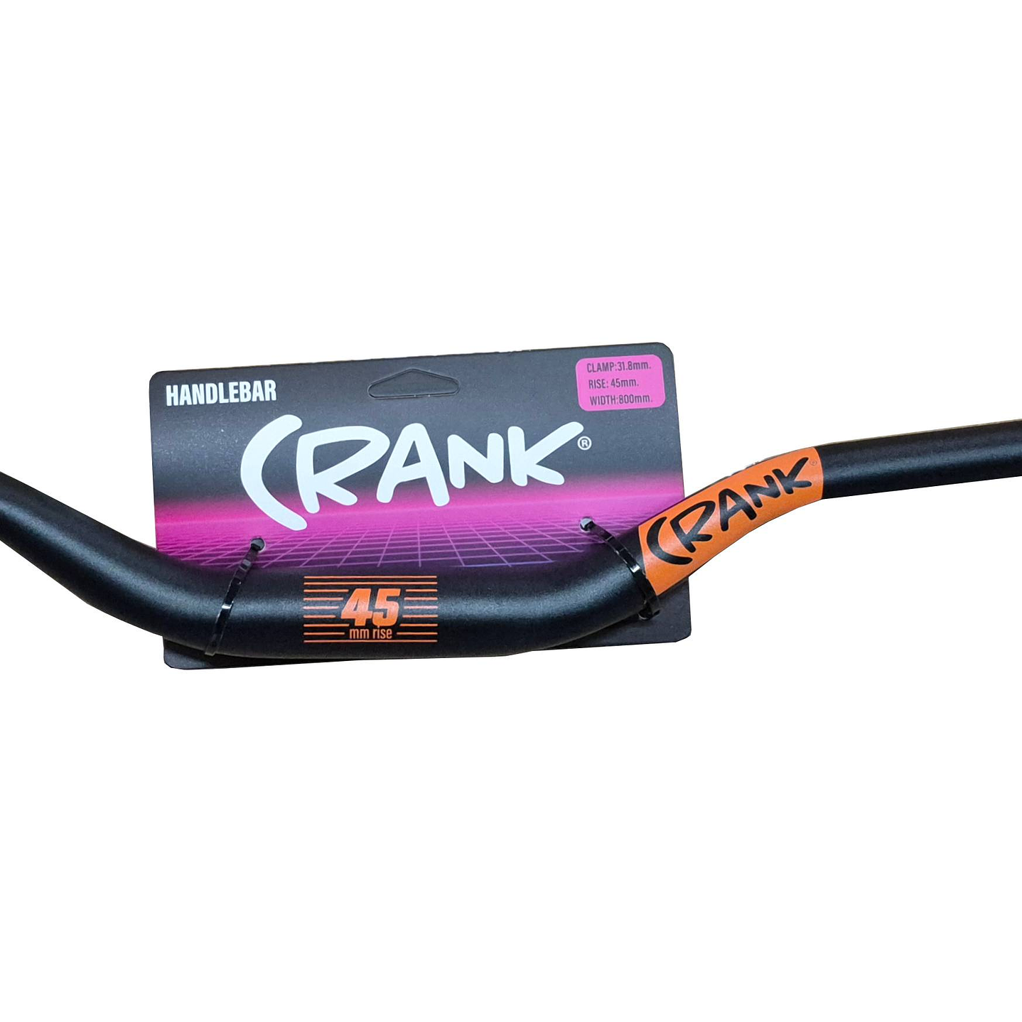 MANUBIO CRANK 800MM,45MM RISE NEGRO LOGO NARANJO 3