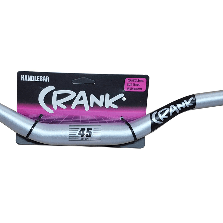 MANUBIO CRANK 800MM,45MM RISE SILVER LOGO NEGRO 3
