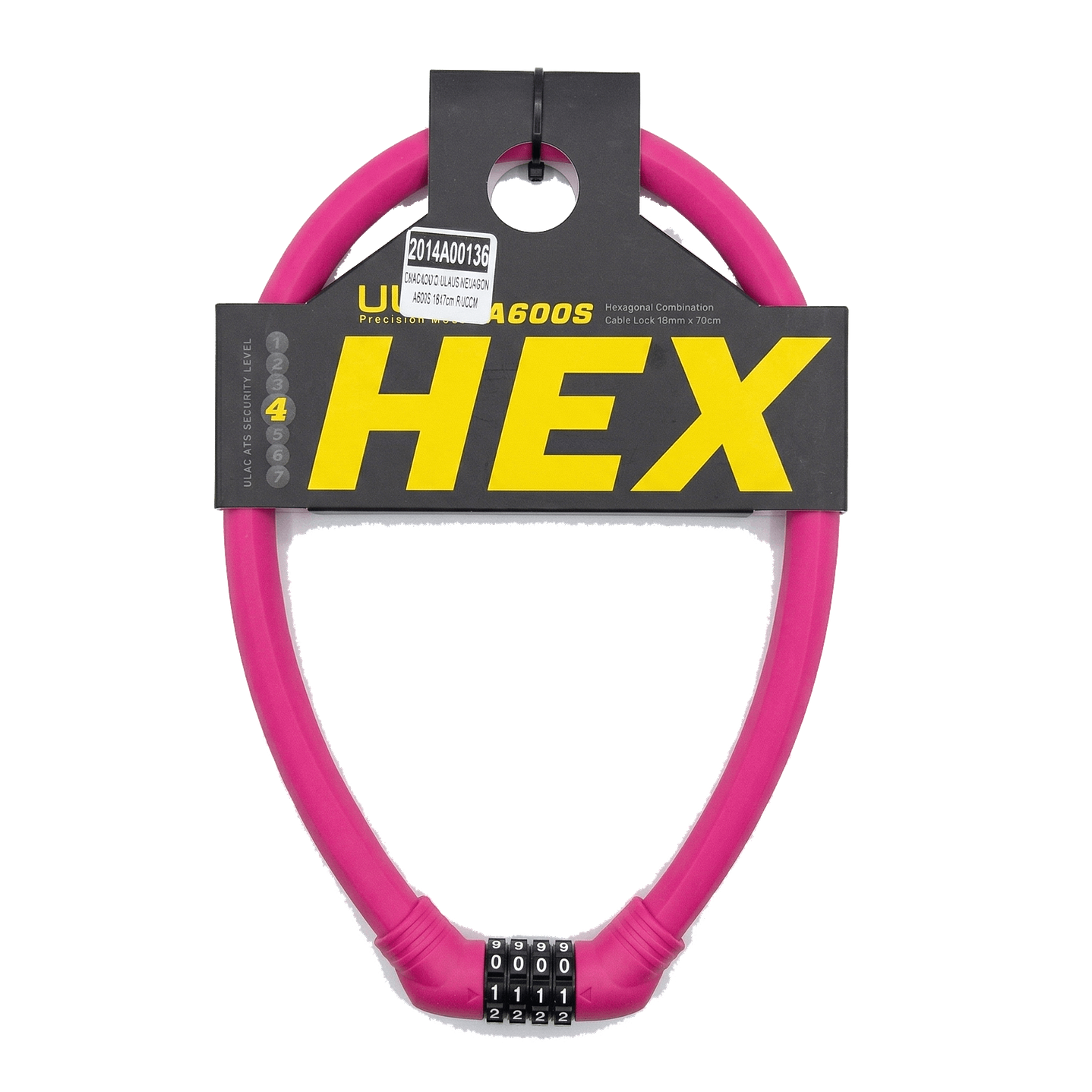 CANDADO C/CLAVE HEXAGON A600S 18x70cm FUCCIA 1