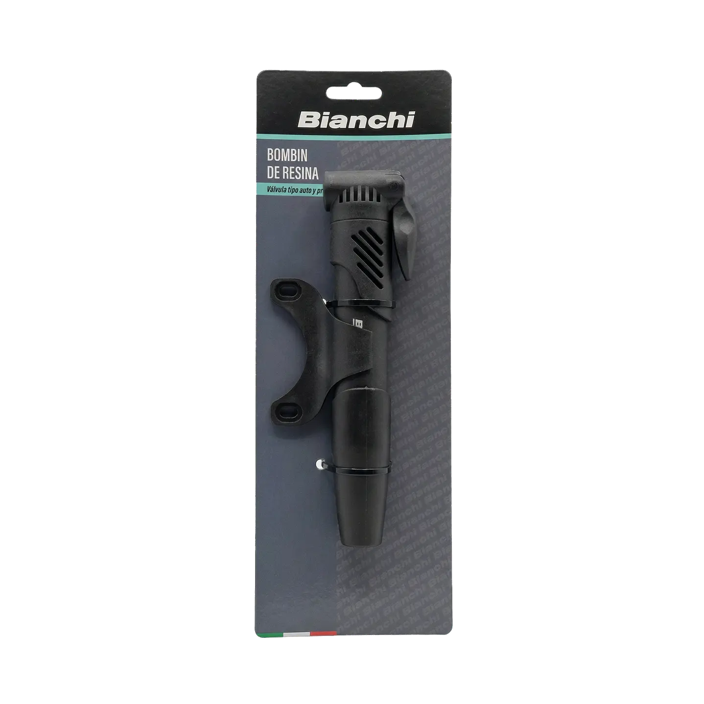BOMBIN BIANCHI RESINA EXTENDIBLE CON PORTA, COMPATIBLE VALVULA AUTO Y FRANCESA