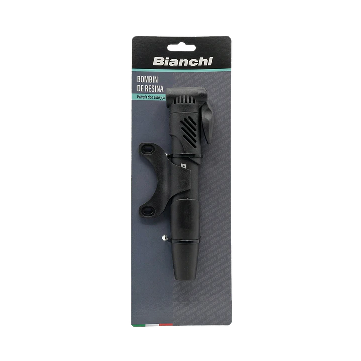 BOMBIN BIANCHI RESINA EXTENDIBLE CON PORTA, COMPATIBLE VALVULA AUTO Y FRANCESA