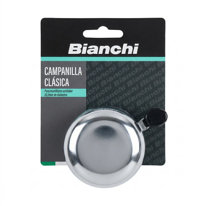 CAMPANILLA BIANCHI ACERO, SONIDO CLASICO, SOPORTE MANUBRIO 1