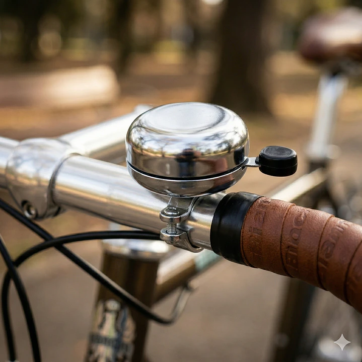 CAMPANILLA BIANCHI ACERO, SONIDO CLASICO, SOPORTE MANUBRIO 2