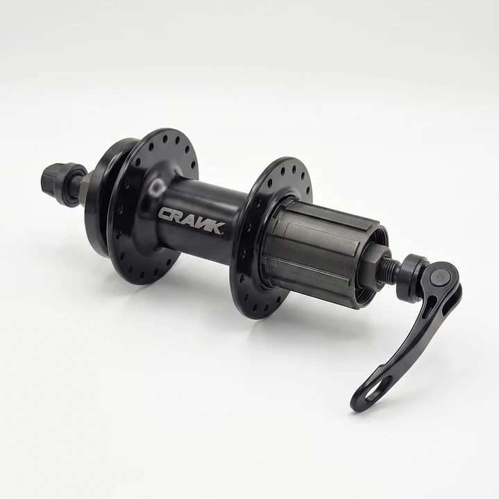 MAZA SELLADA TRASERA DISCO CRANK ALUMINIO 36H NEGRA C/BLOQUEO CASSETTE 4