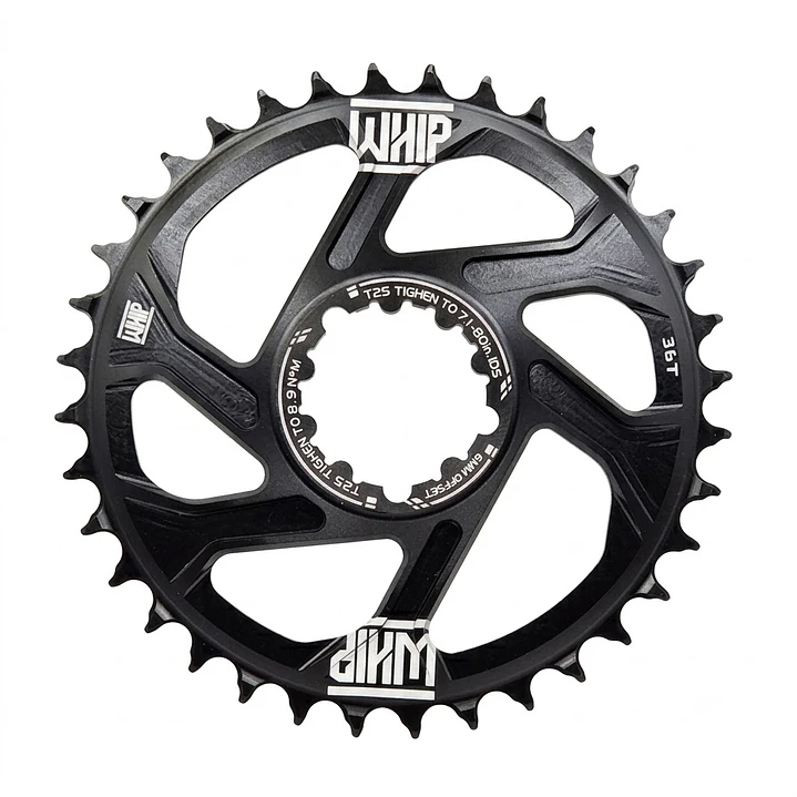 CORONA 36T WHIP NEGRO CON LOGO DISPLAY 6MM Offset