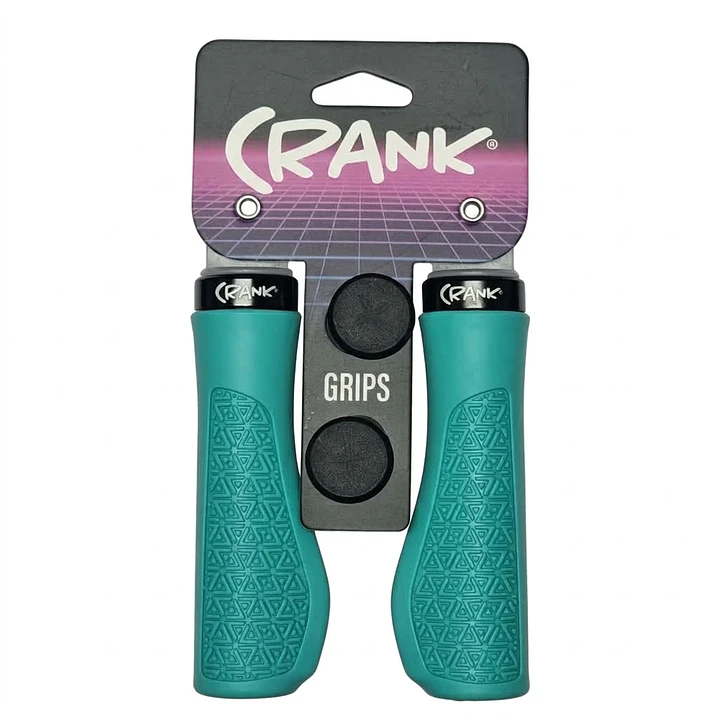 PUÑO CRANK ERGONOMICO LOCK ON  TURQUESA 130MM 1
