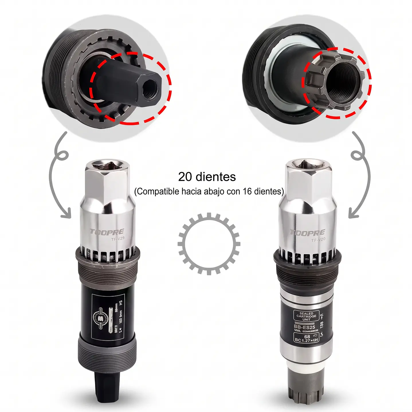 DADO EXTRACTOR DE MOTOR SELLADO 20 DIENTES TOOPRE 2