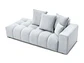 Sofá Lineal Chaise Nubes Premium - Gris Claro - Miniatura 4