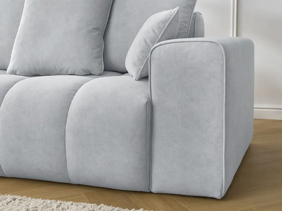 Sofá Lineal Chaise Nubes Premium - Gris Claro 6