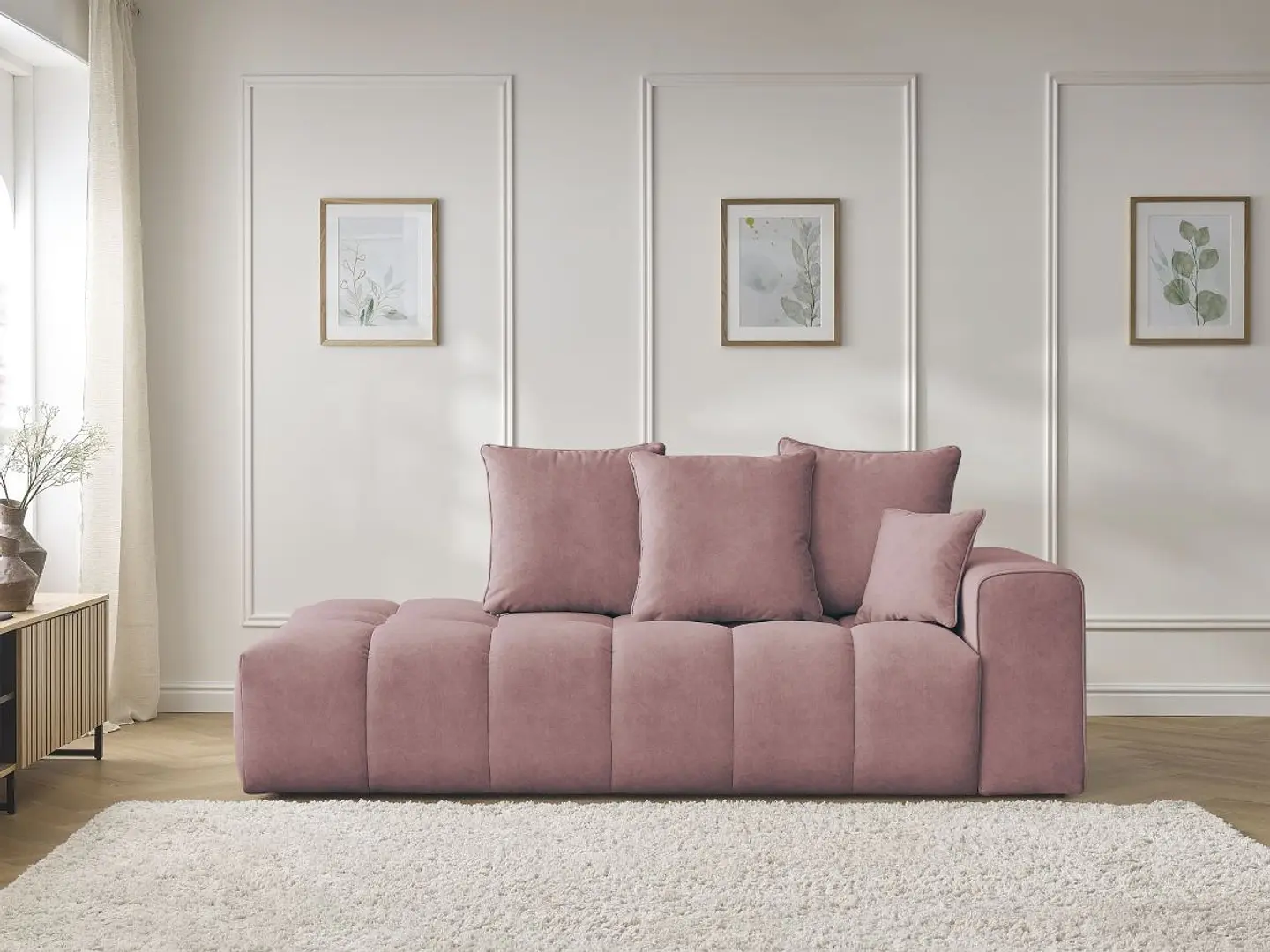 Sofá Lineal Chaise Nubes Premium - Palo Rosa  3