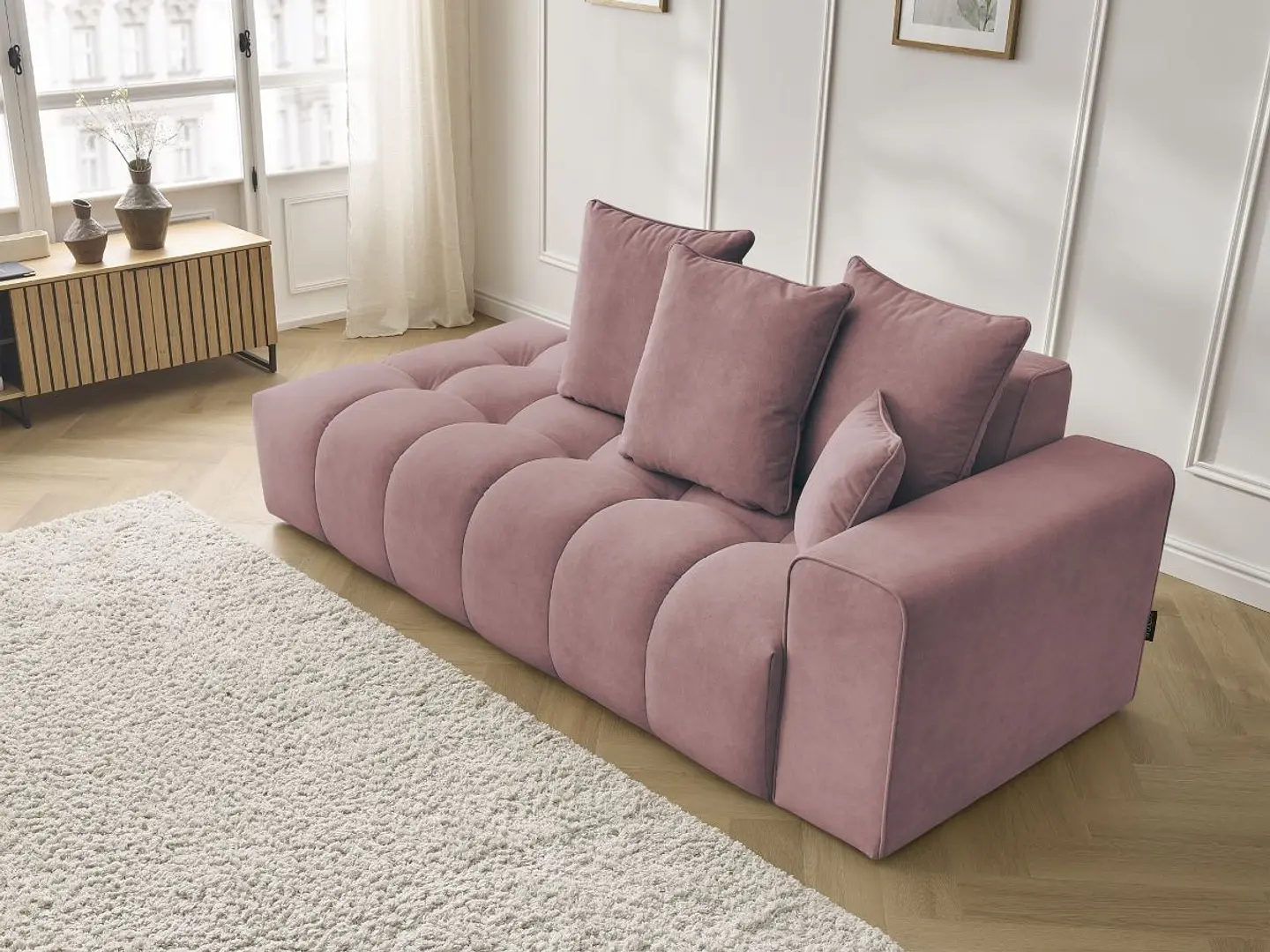 Sofá Lineal Chaise Nubes Premium - Palo Rosa  5