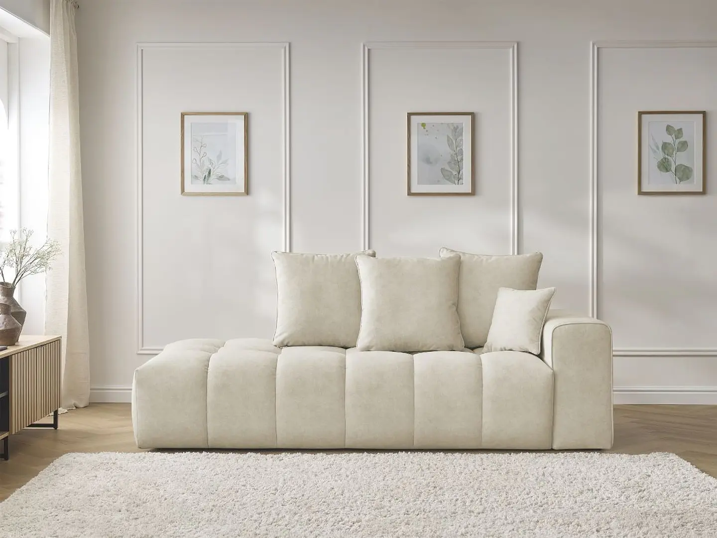 Sofá Lineal Chaise Nubes Premium - Crudo 4