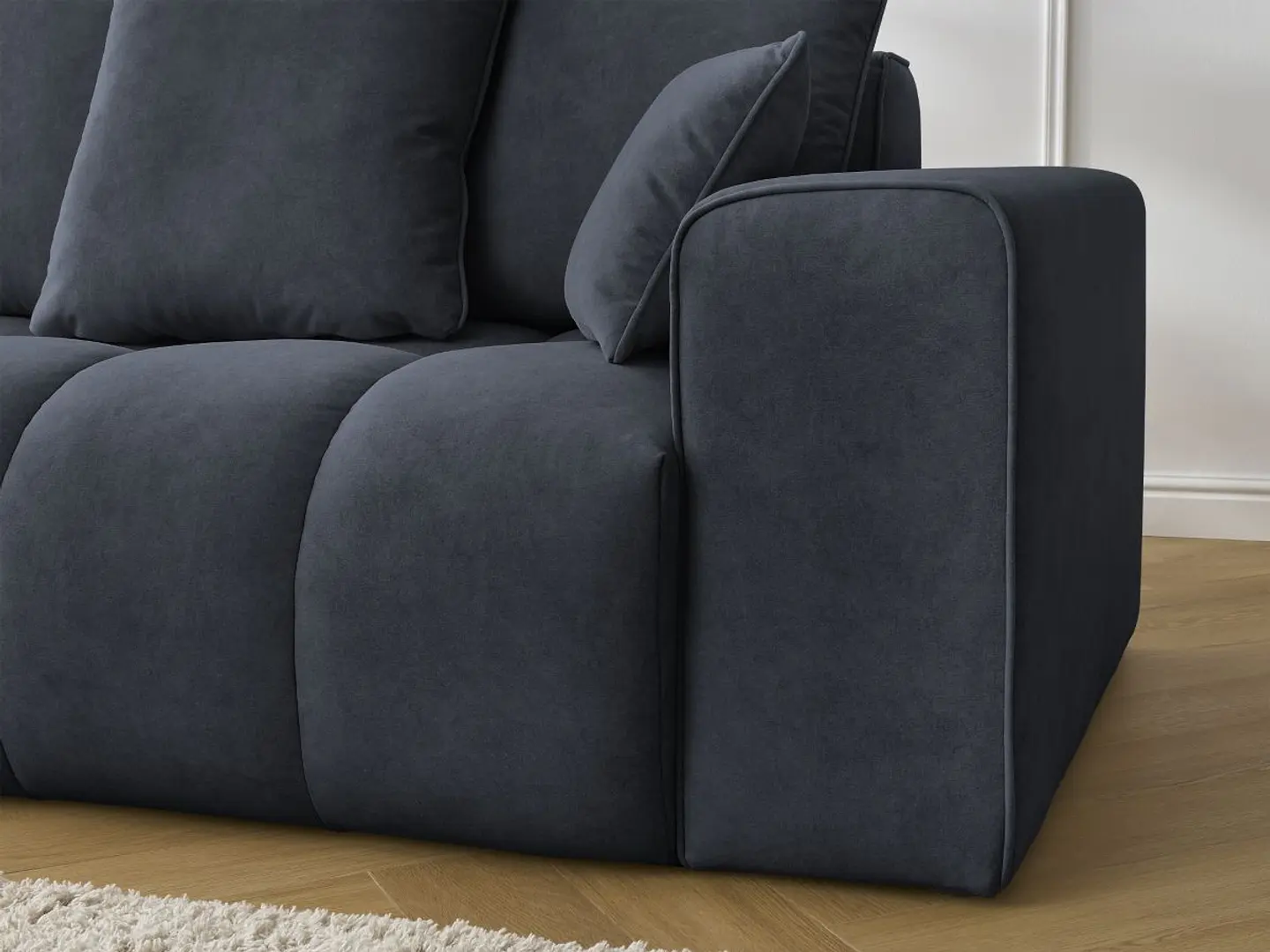 Sofá Lineal Chaise Nubes Premium - Negro 4