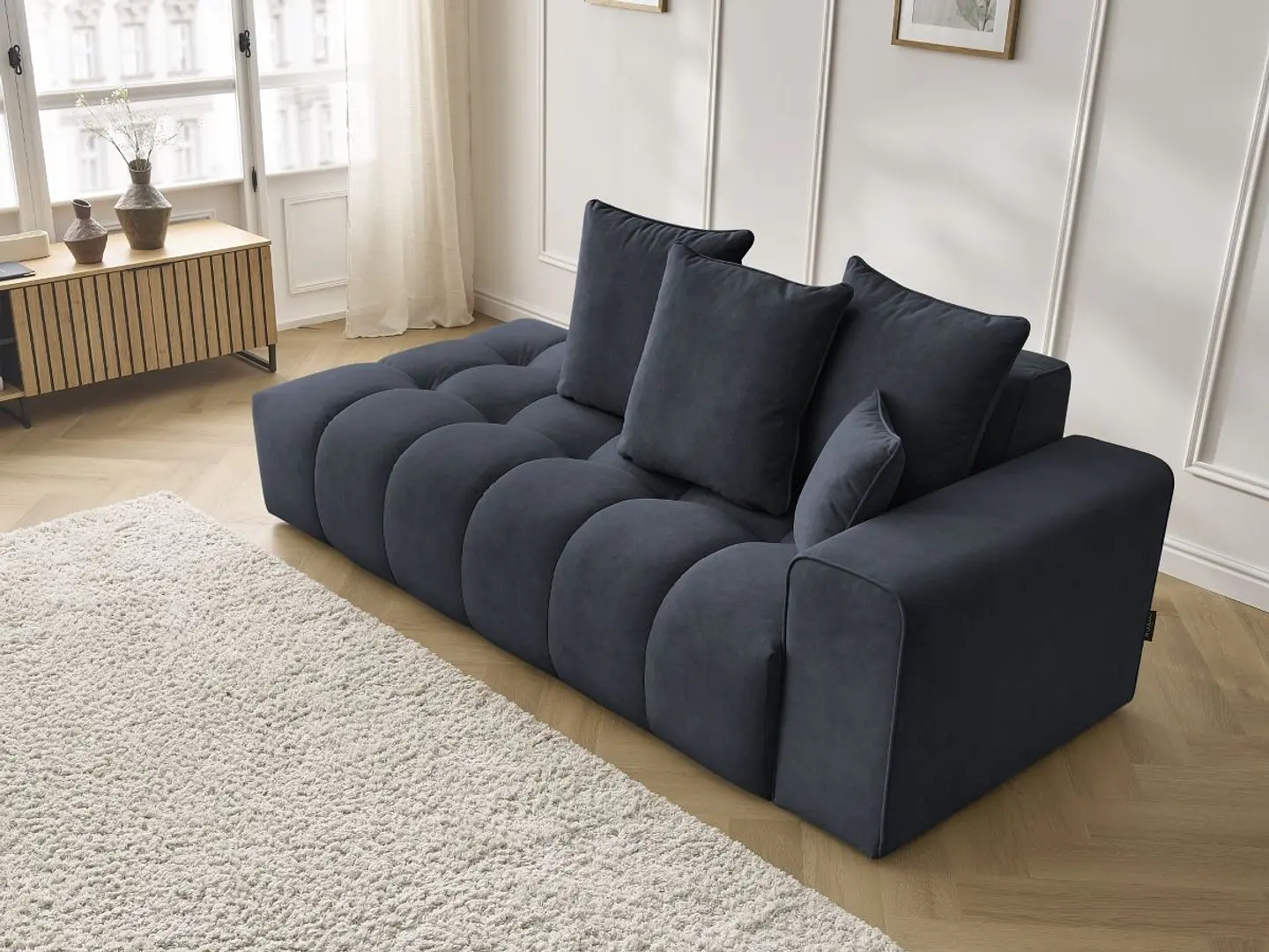 Sofá Lineal Chaise Nubes Premium - Negro 8