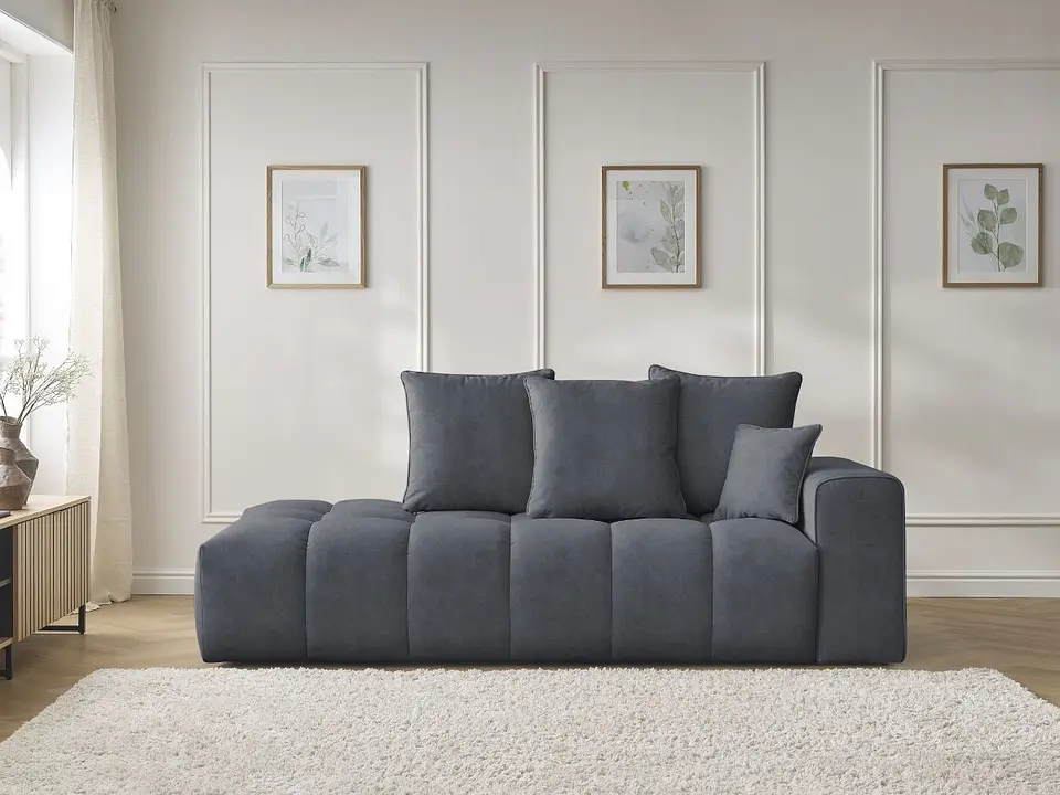 Sofá Lineal Chaise Nubes Premium - Gris Oscuro 4
