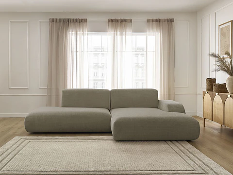 Sofa Seccional Chaise Barcelona Moderno Premium - Beige