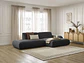 Sofa Seccional Chaise Barcelona Moderno Premium -Negro - Miniatura 2