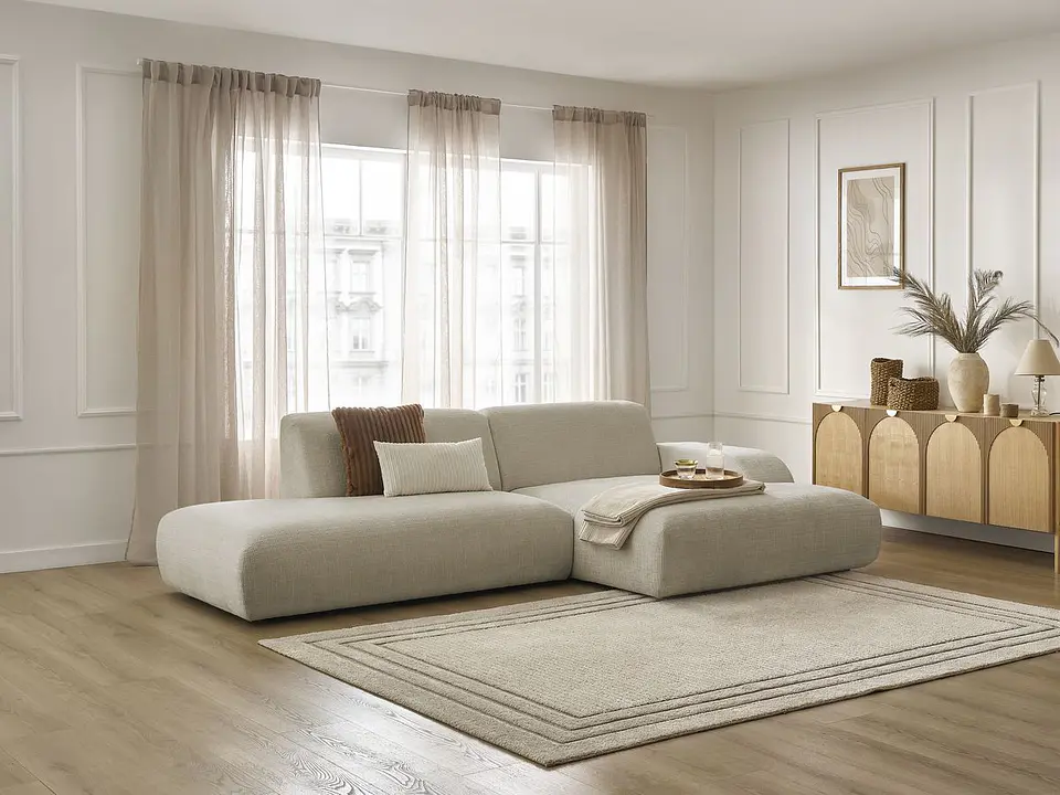 Sofa Seccional Chaise Barcelona Moderno Premium - Crudo 2