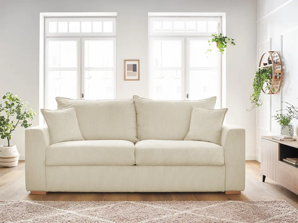 Sofá Lineal De 3C Modelo Marcella Tapiz Cotele Moderno y Premium 4