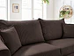 Sofá Lineal De 3C Modelo Marcella Tapiz Cotele Moderno y Premium - Chocolate - Miniatura 3