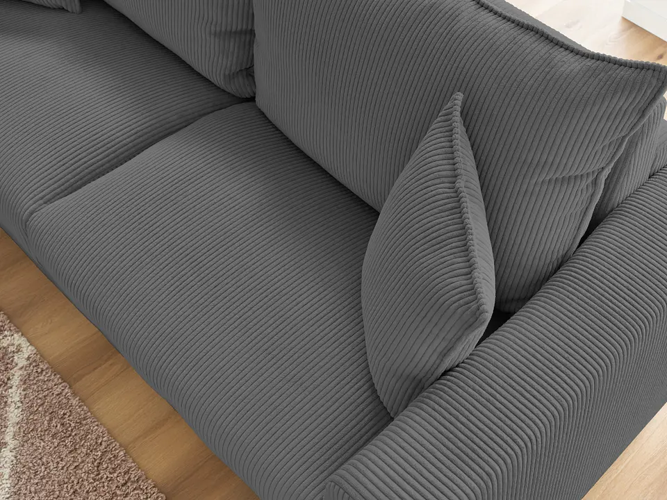 Sofá Lineal De 3C Modelo Marcella Tapiz Cotele Moderno y Premium - Gris Claro 6